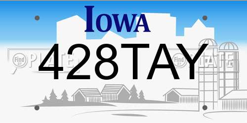 428TAY Iowa License Plate