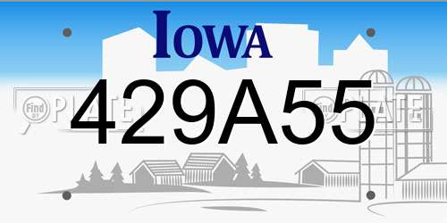 429A55 Iowa License Plate