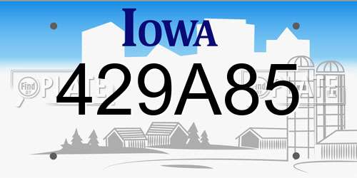 429A85 Iowa License Plate