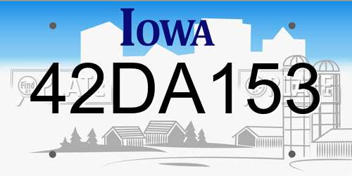 42DA153 Iowa License Plate