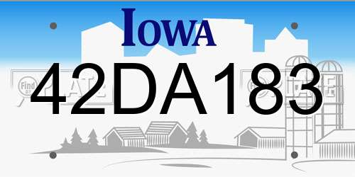 42DA183 Iowa License Plate