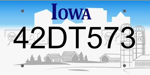 42DT573 Iowa License Plate