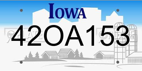 42OA153 Iowa License Plate