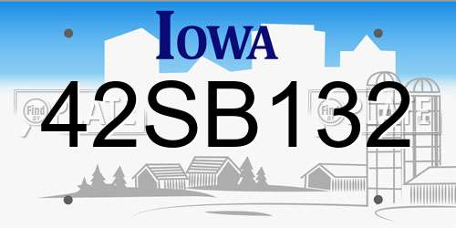 42SB132 Iowa License Plate