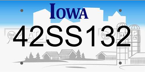 42SS132 Iowa License Plate
