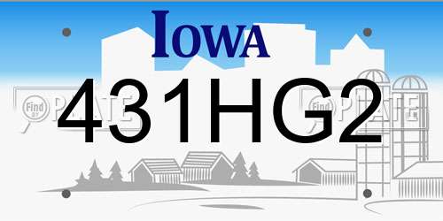 431HG2 Iowa License Plate