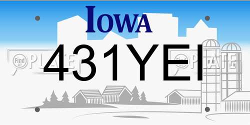 431YEI Iowa License Plate