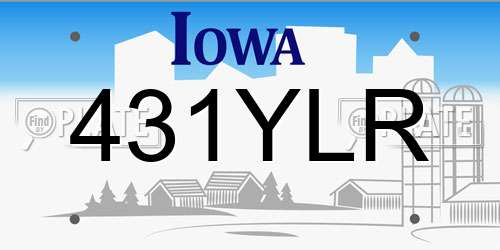 431YLR Iowa License Plate