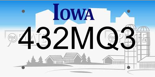 432MQ3 Iowa License Plate