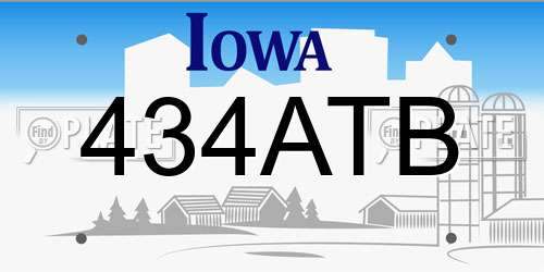 434ATB Iowa License Plate
