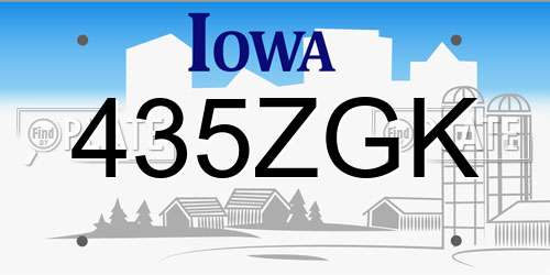 435ZGK Iowa License Plate