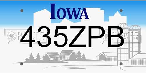 435ZPB Iowa License Plate