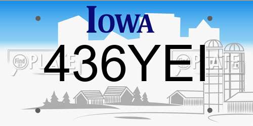 436YEI Iowa License Plate