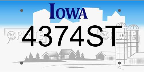 4374ST Iowa License Plate