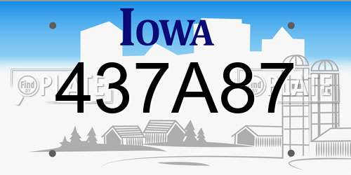 437A87 Iowa License Plate