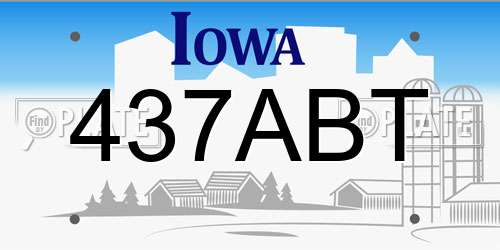 437ABT Iowa License Plate