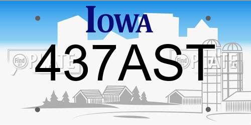437AST Iowa License Plate