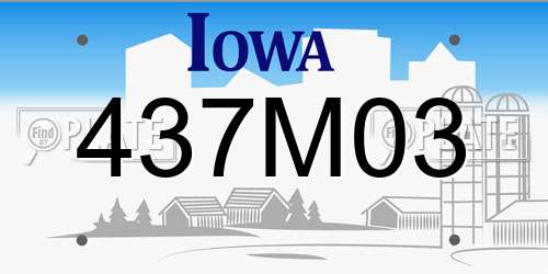 437M03 Iowa License Plate