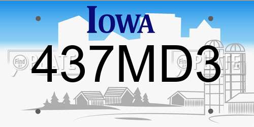 437MD3 Iowa License Plate