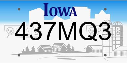 437MQ3 Iowa License Plate