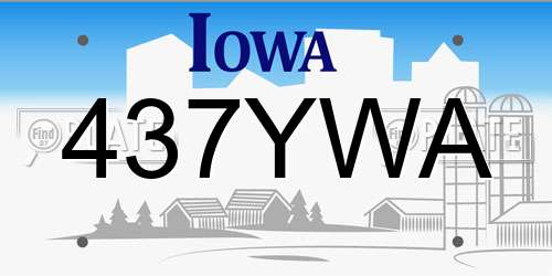 437YWA Iowa License Plate