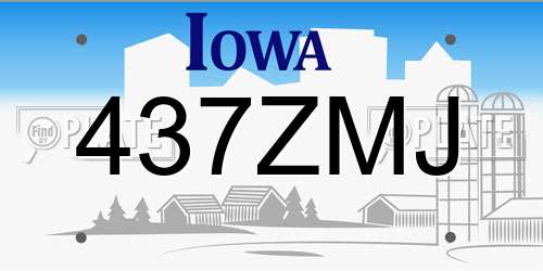 437ZMJ Iowa License Plate