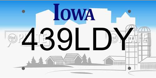 439LDY Iowa License Plate