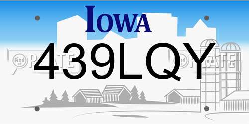 439LQY Iowa License Plate