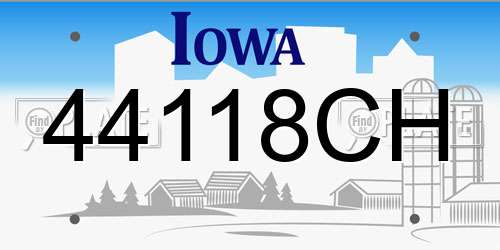 44118CH Iowa License Plate
