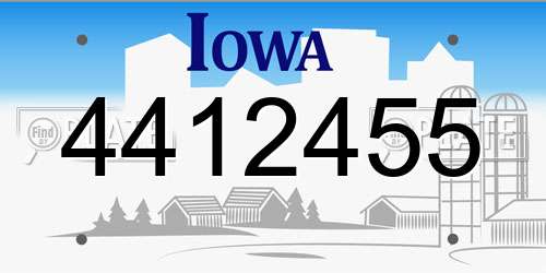 4412455 Iowa License Plate