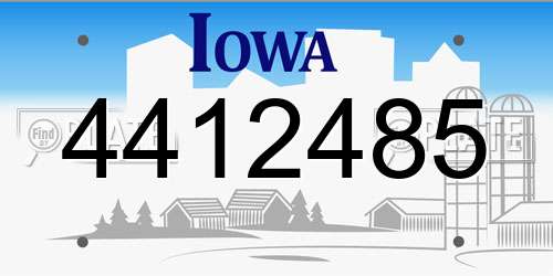 4412485 Iowa License Plate