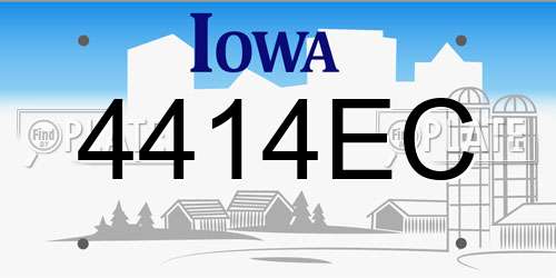 4414EC Iowa License Plate