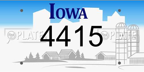 4415 Iowa License Plate
