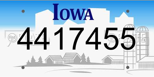 4417455 Iowa License Plate