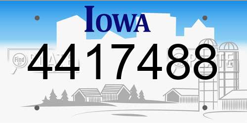 4417488 Iowa License Plate