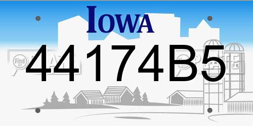 44174B5 Iowa License Plate