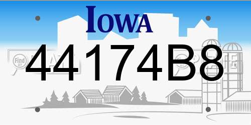 44174B8 Iowa License Plate