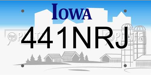 441NRJ Iowa License Plate