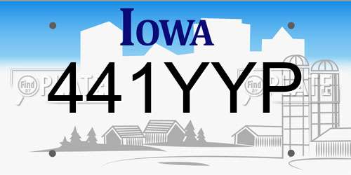 441YYP Iowa License Plate