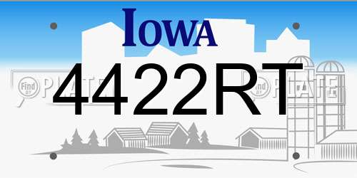 4422RT Iowa License Plate