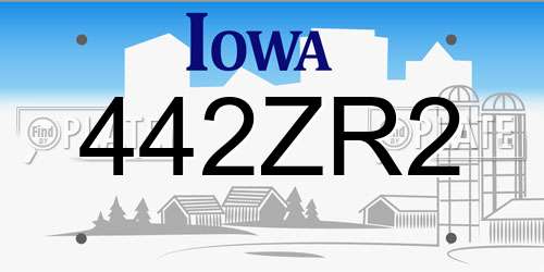 442ZR2 Iowa License Plate