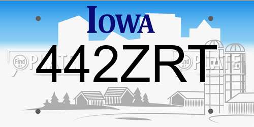 442ZRT Iowa License Plate