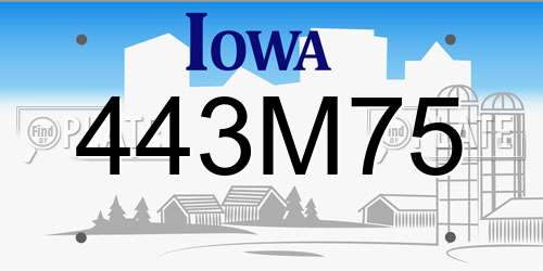 443M75 Iowa License Plate