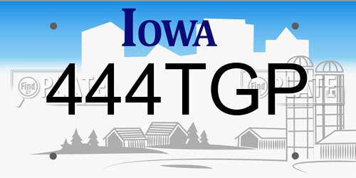 444TGP Iowa License Plate