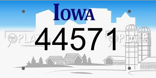44571 Iowa License Plate