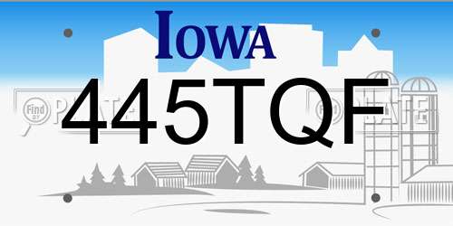 445TQF Iowa License Plate