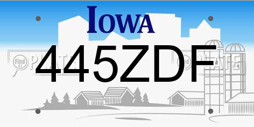 445ZDF Iowa License Plate