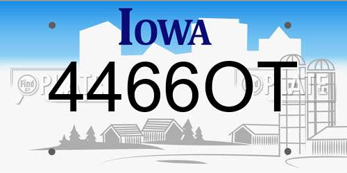4466OT Iowa License Plate