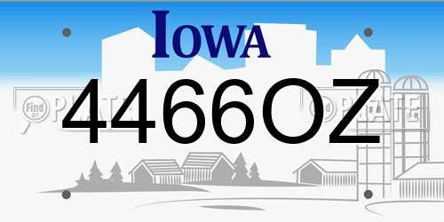 4466OZ Iowa License Plate