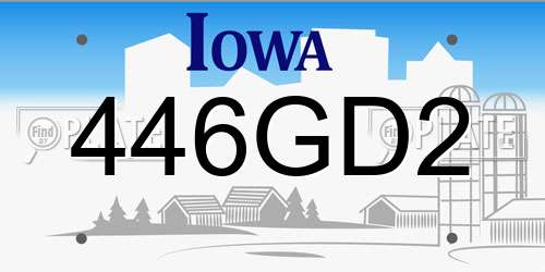 446GD2 Iowa License Plate